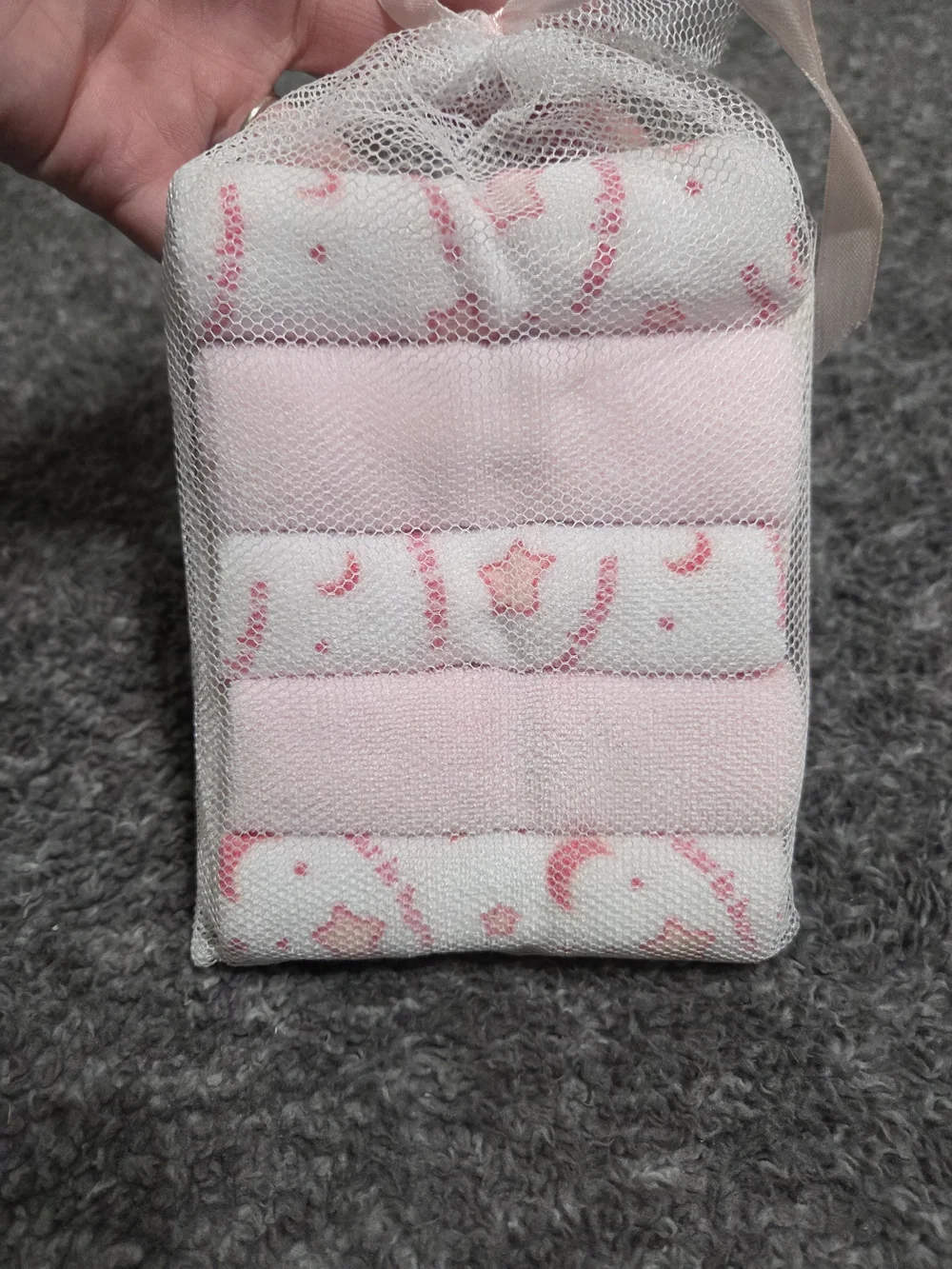 Pink Baby Girls' Soft Cotton Washcloths - 5 Pack